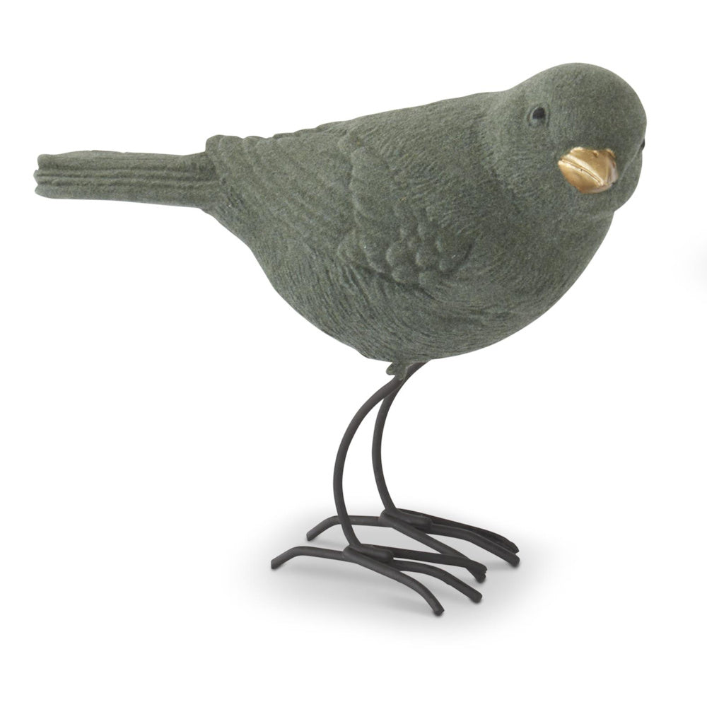 Green Velvet Birds with Gold Beaks — alternate view 3
