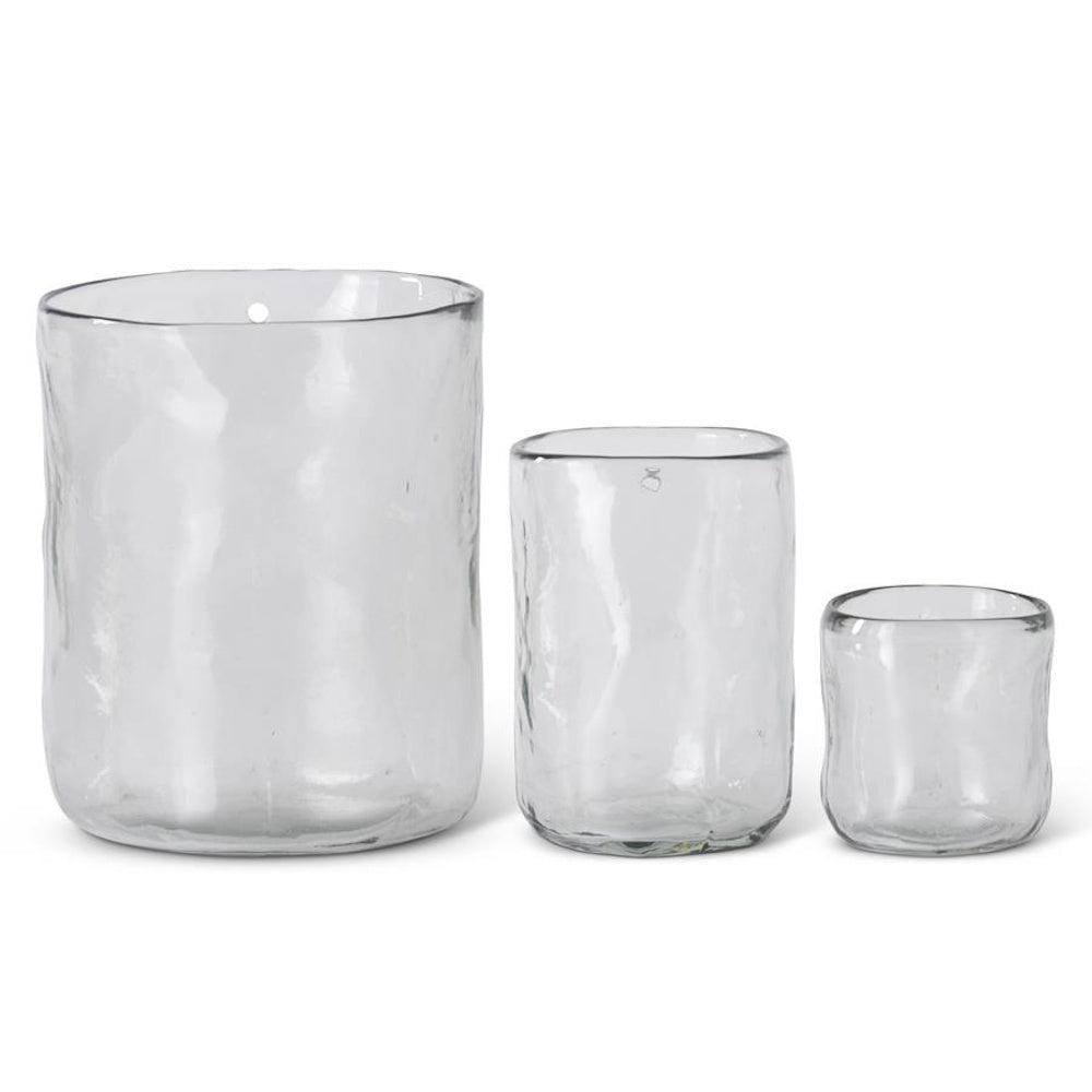 Small Hand-blown Round Clear Glass Hanging Vase — alternate view 2
