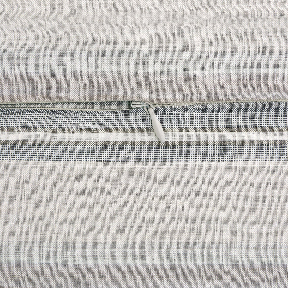 100% French Flax Linen Variegated Stripe Duvet Cover Set-Super Queen — alternate view 3