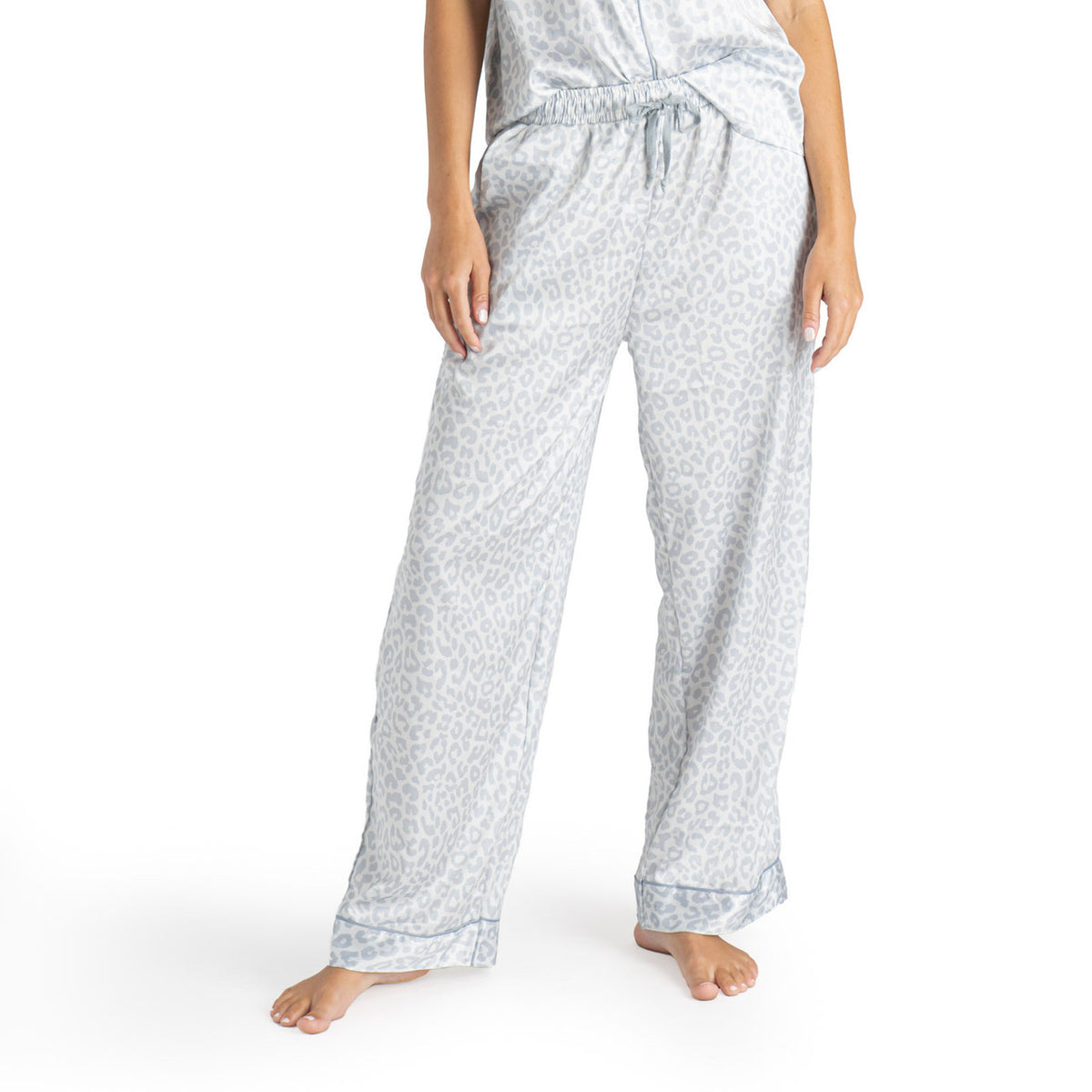 Beauty Sleep Satin Pajama Pants Feline Sleepy