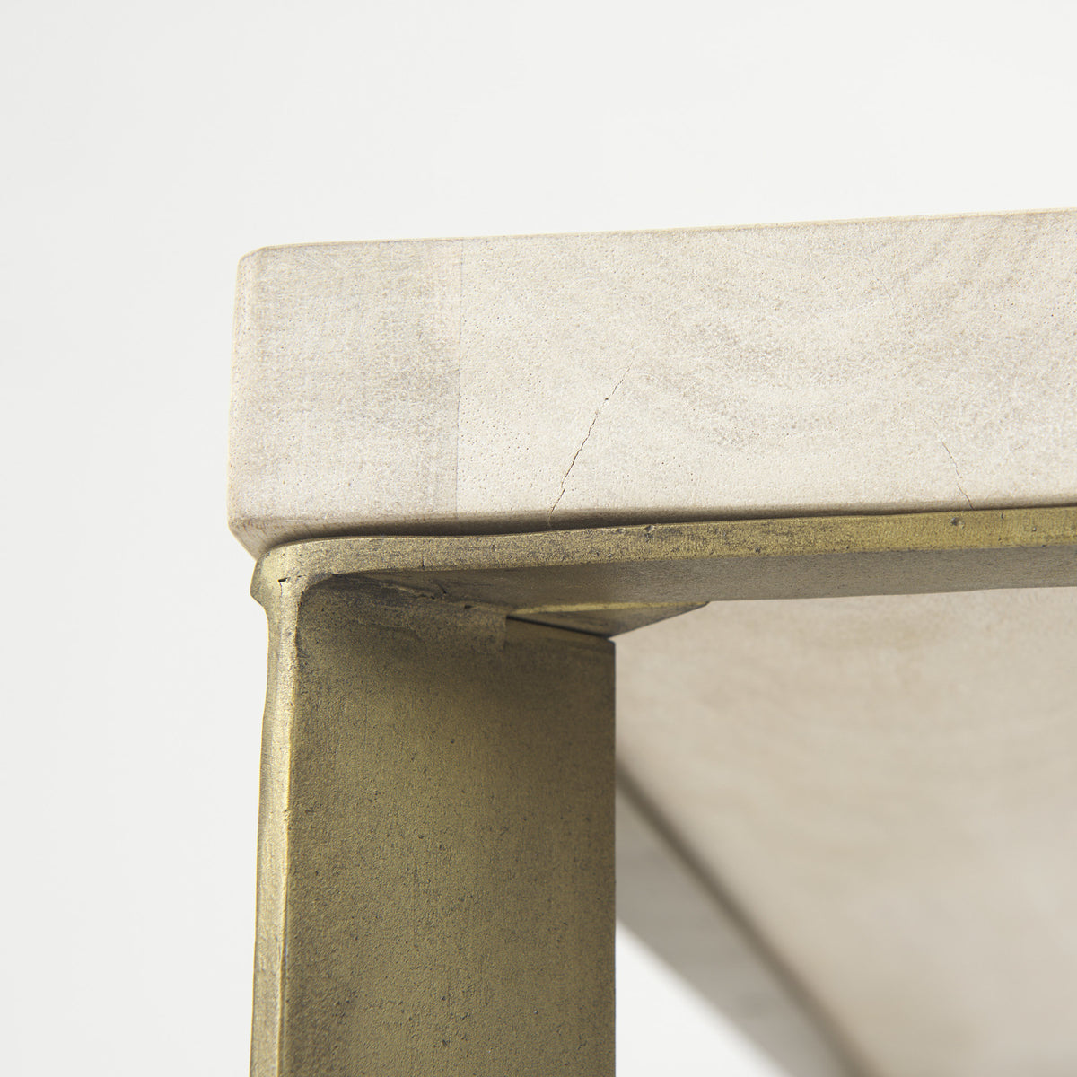 Faye Barely Gray Finished Wood W/Gold Metal Base Square Coffee Table — alternate view 7