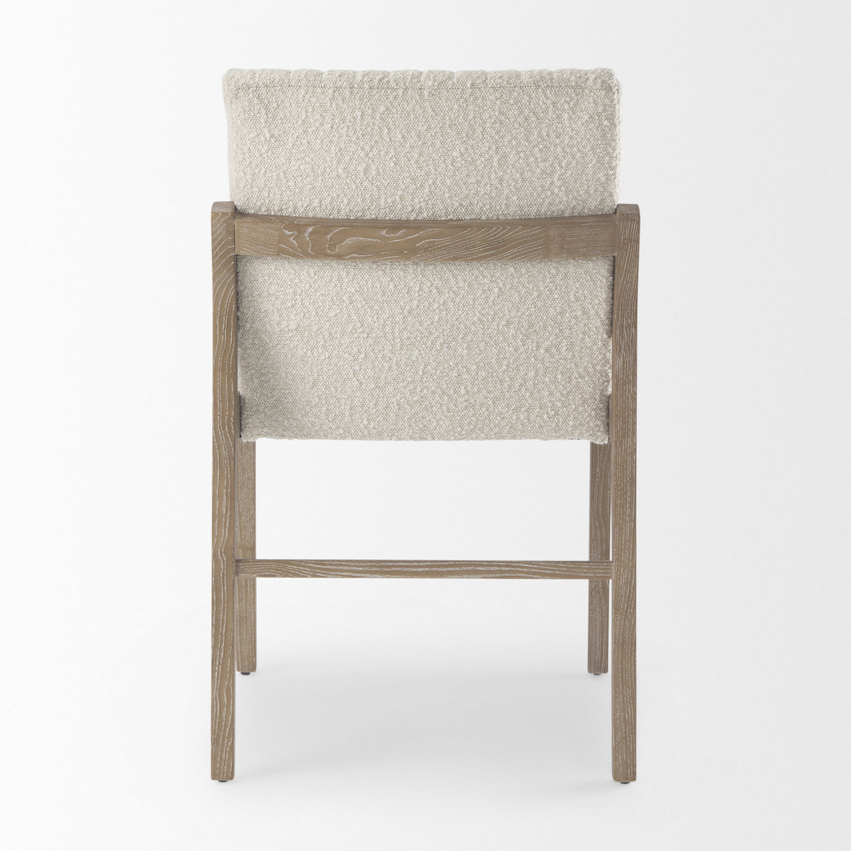 Tahoe Cream Boucle Upholstered and Light Brown Wood Armless Dining Chair — alternate view 4