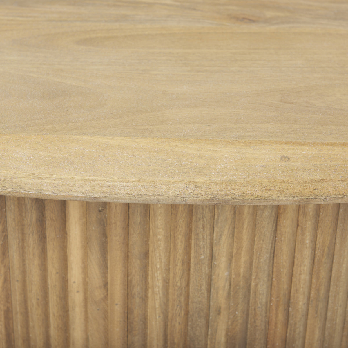 Terra Light Brown Wood Oval Fluted Coffee Table — alternate view 5
