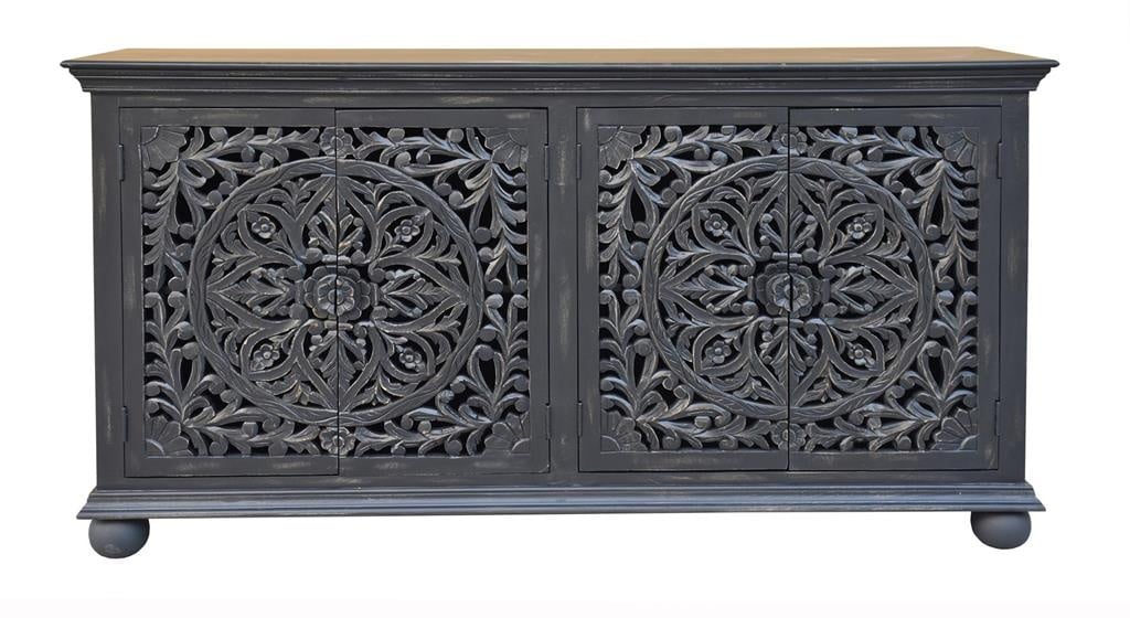 Bree Black Distressed Credenza — alternate view 3