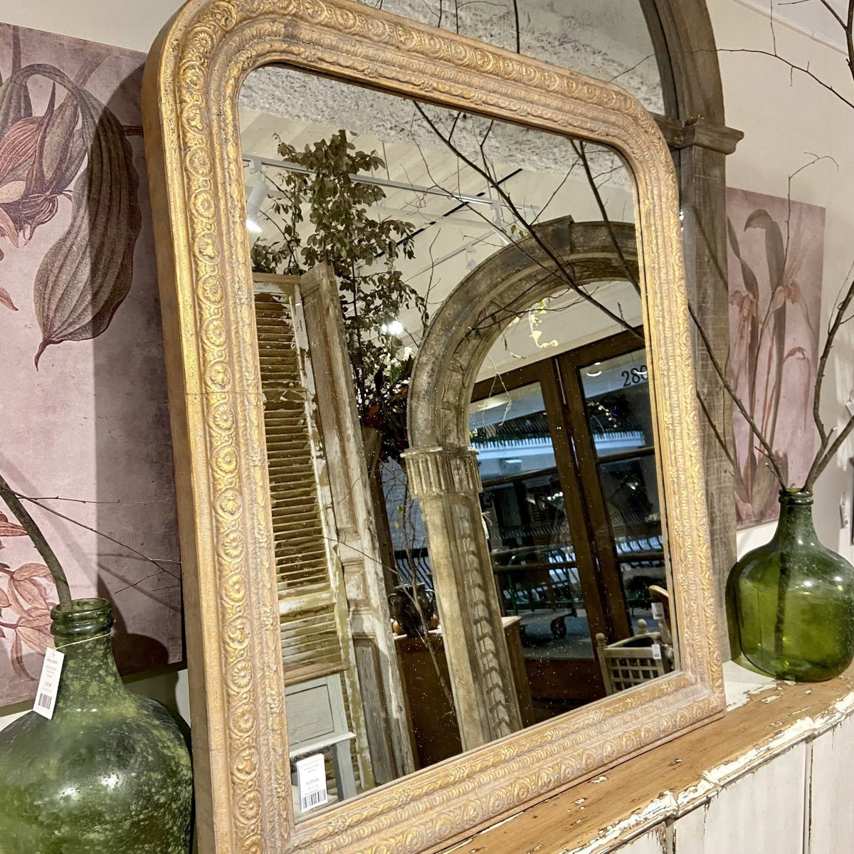 Vertical Gold Framed Mirror — alternate view 2