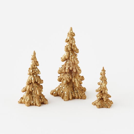 Small Gold Resin Glitter Tree