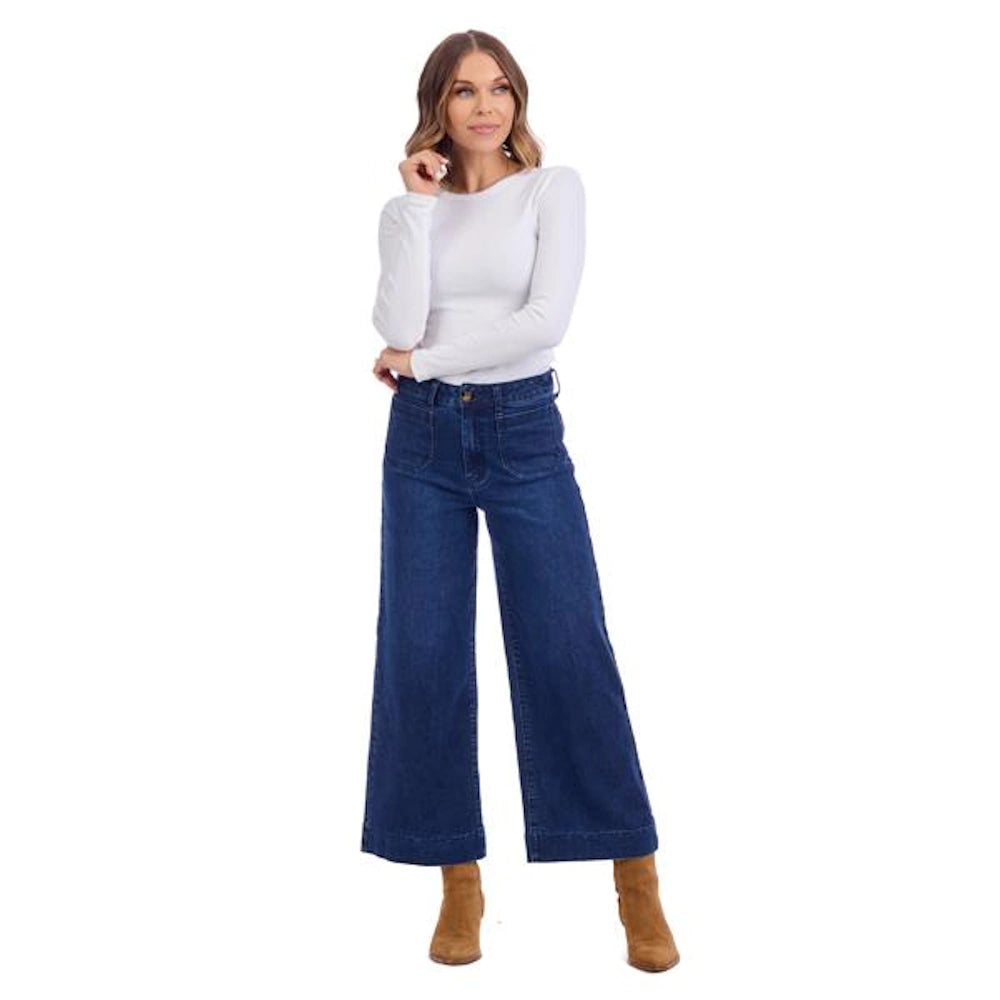 Jake Wide Leg Pants - Blue — alternate view 4