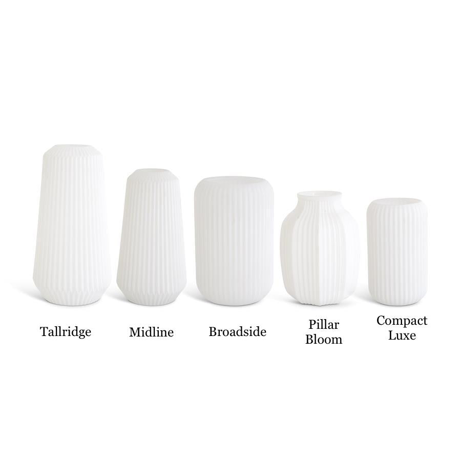 Midline White Ribbed Glass Vase — alternate view 2