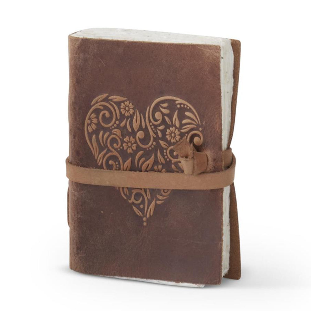 Leather Heart Embossed Handcrafted Deckle Edge — alternate view 5