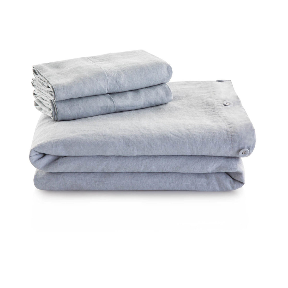 Woven French Linen Duvet Cover, King, Charcoal — alternate view 4