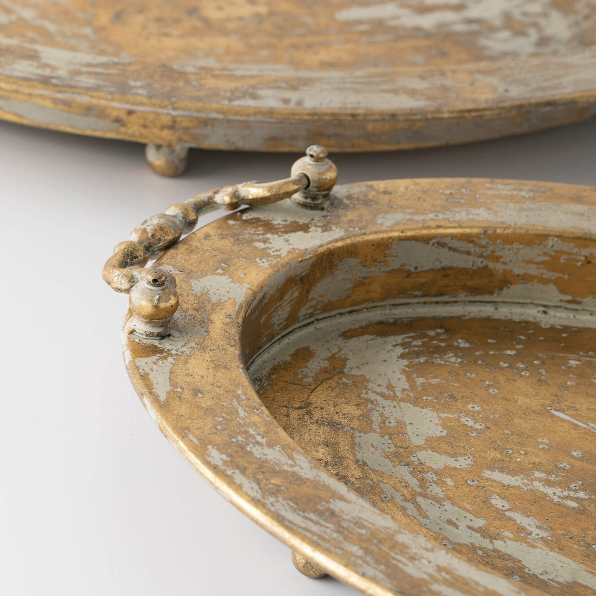 Rustic Gold Metal Tray, Large — alternate view 2