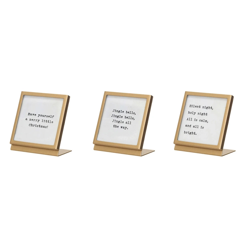 Metal & Glass Frame with Easel & Christmas Saying — alternate view 2