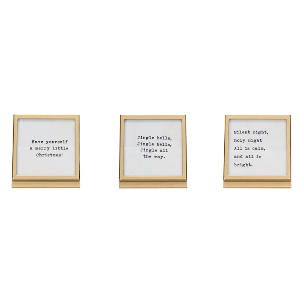 Metal & Glass Frame with Easel & Christmas Saying — alternate view 3