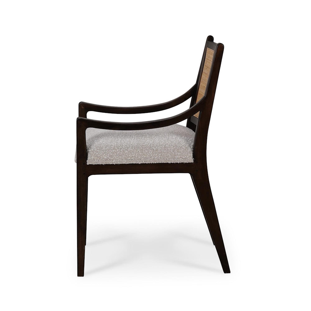 Milano Dining Chair With Upholstered Seat & Rattan Back — alternate view 5