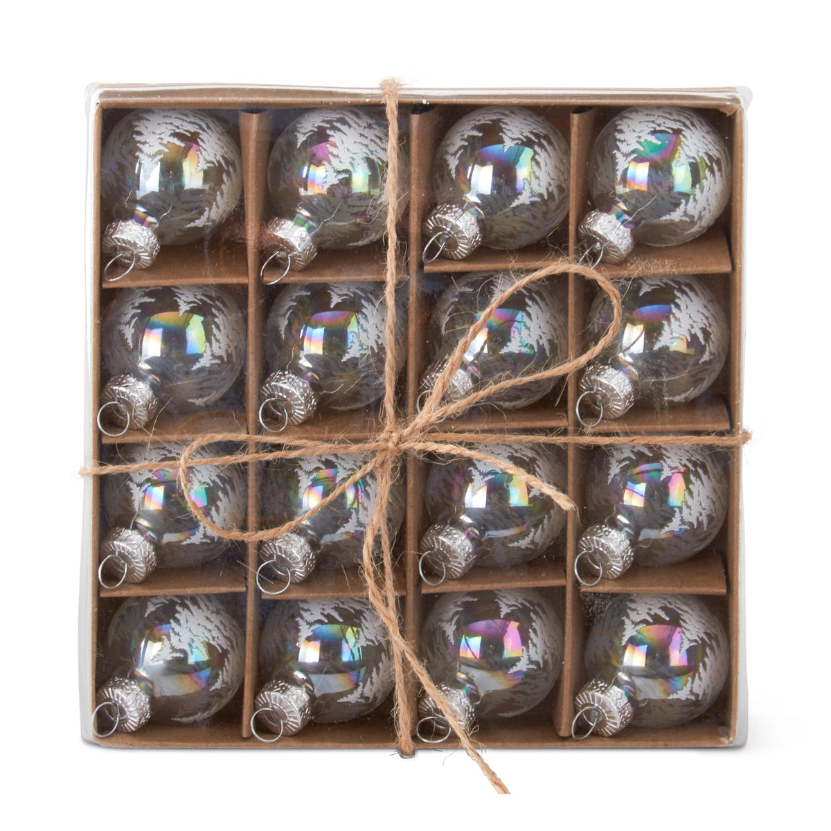 Mini Clear Iridescent Tree Glass Ornament — alternate view 2