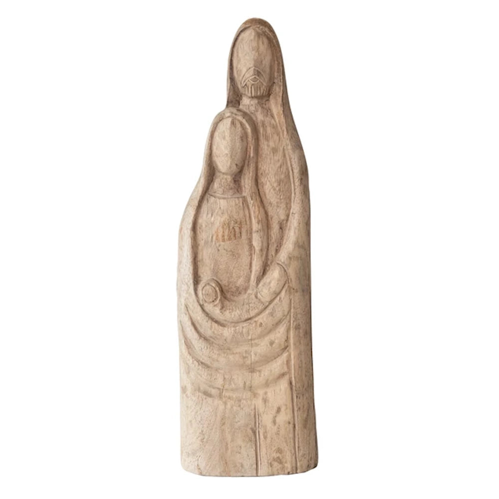Natural Hand-Carved Mango Wood Holy Family