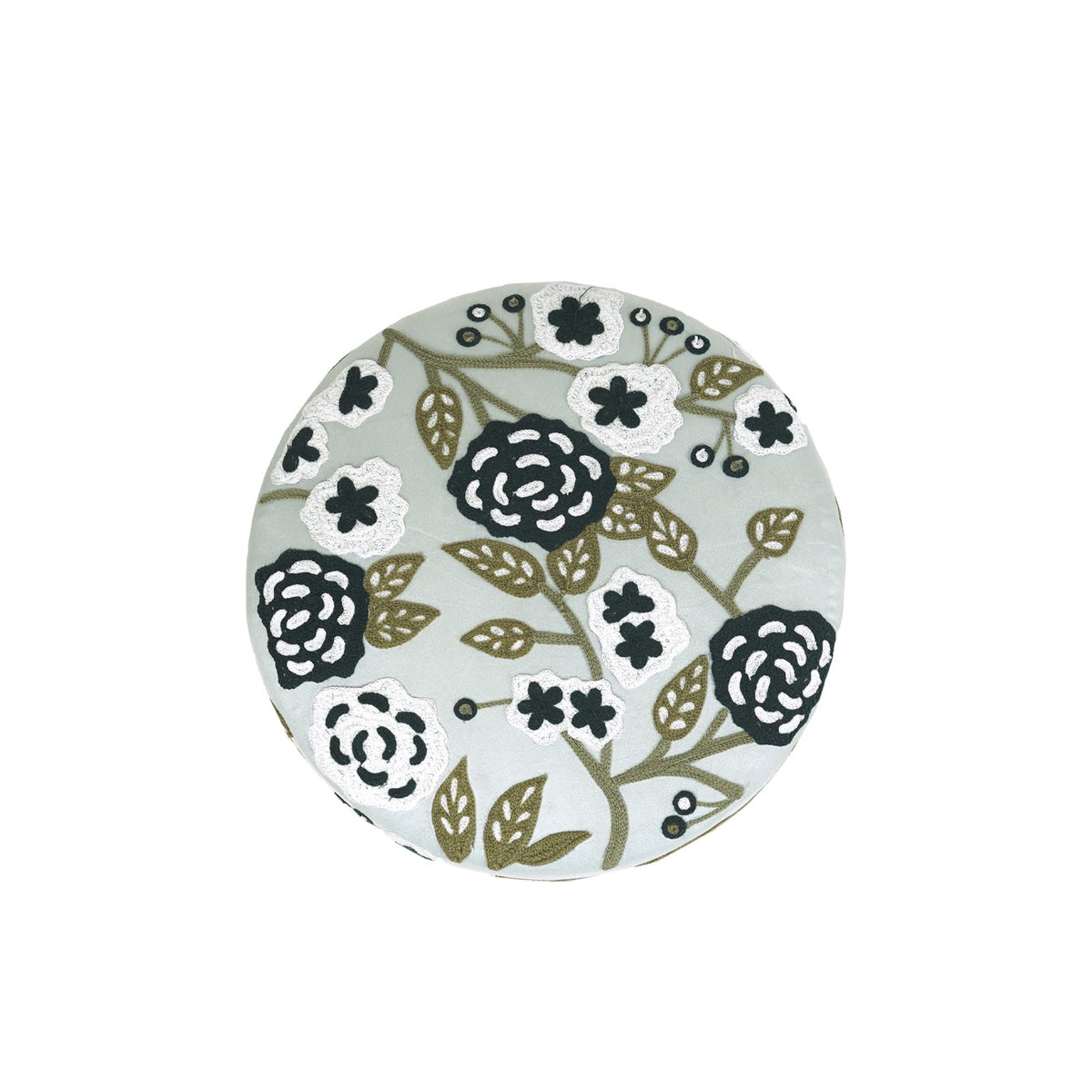 Green Floral Ottoman — alternate view 4