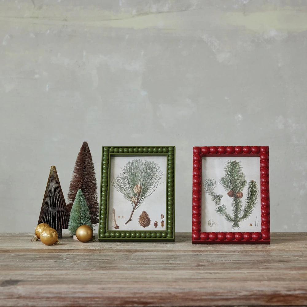 Painted Wood Hobnail Photo Frames