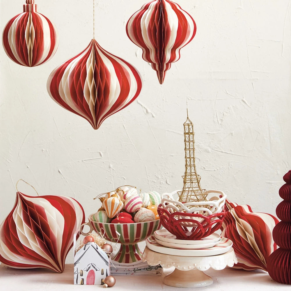Paper Folding Honeycomb Ornament with Gold Glitter Edge — alternate view 2