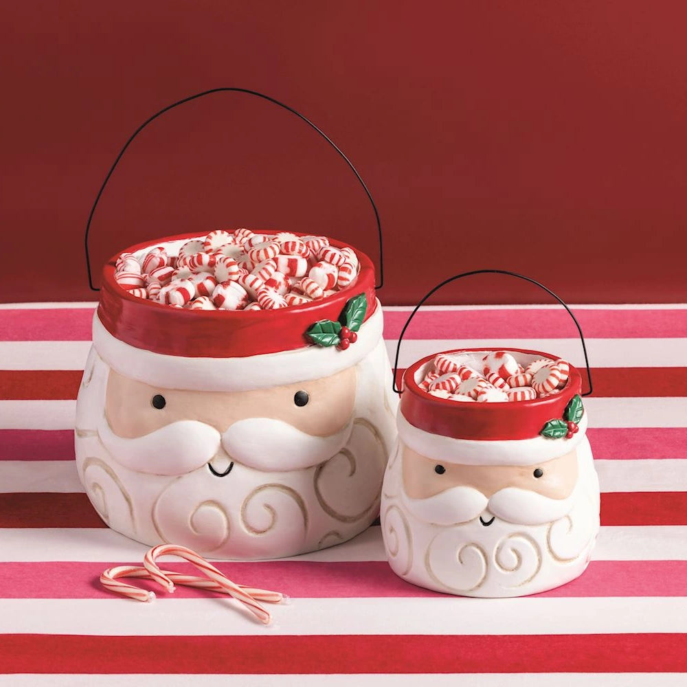Paper Mache Santa Treat Buckets