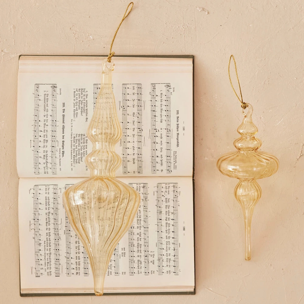 Peach Glass Finial Ornament