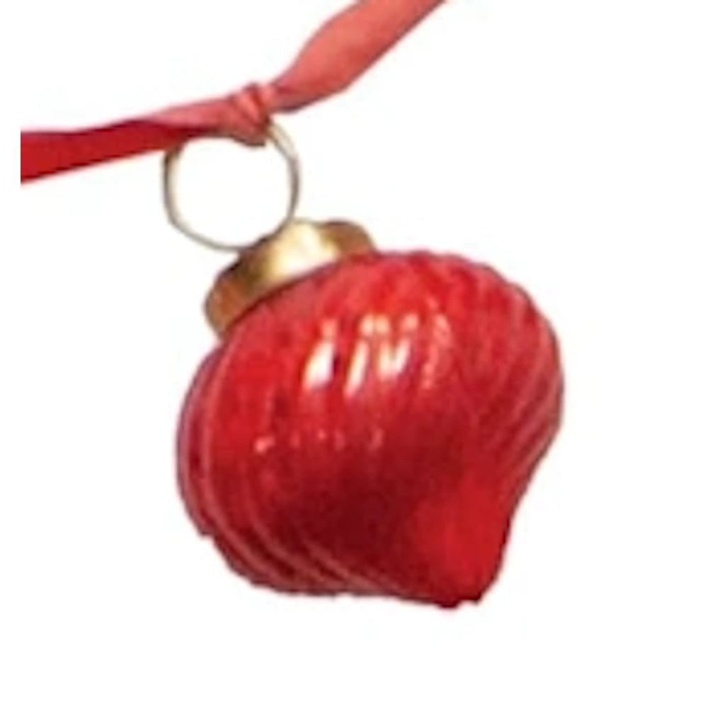 Pink & Red Embossed Mercury Glass Ornament — alternate view 6