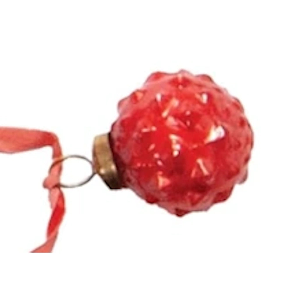 Pink & Red Embossed Mercury Glass Ornament — alternate view 7
