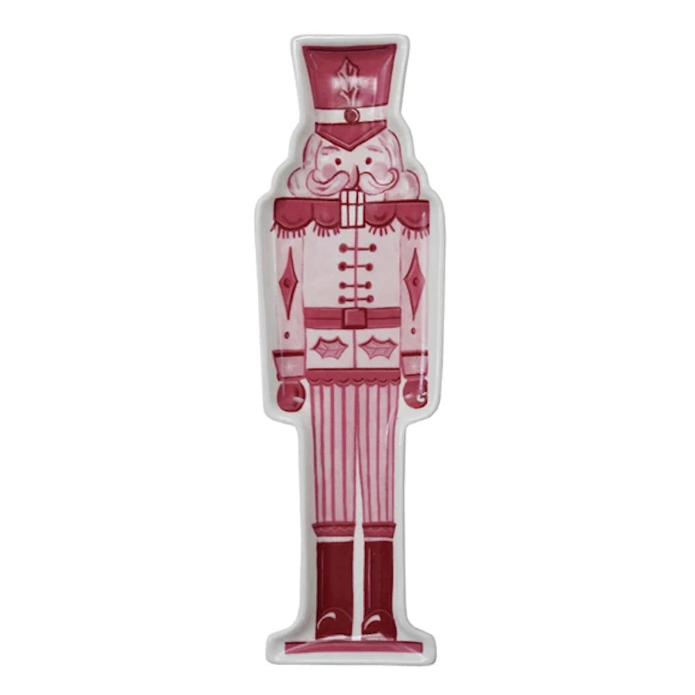 Pink Stoneware Nutcracker Shaped Plate
