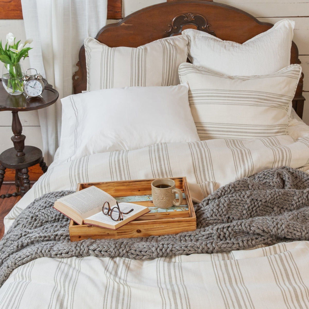 Prescott Duvet Set- Taupe- Superqueen — alternate view 2