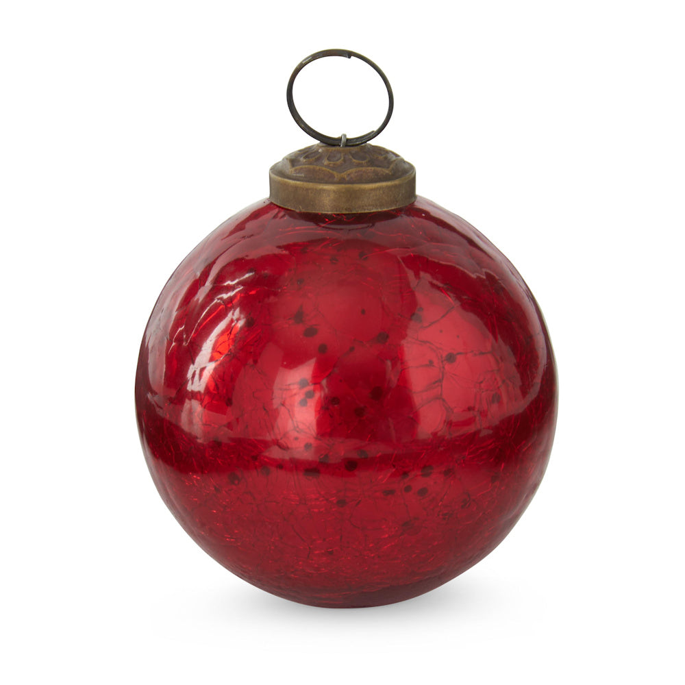 Red Crackled Glass Ornament