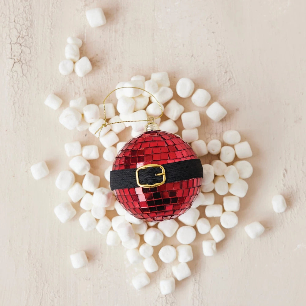 Red Glass & Foam Ball Ornament