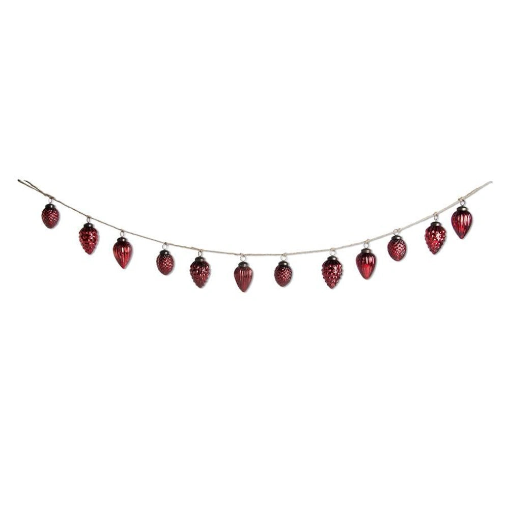 Red Mercury Glass Acorn Ornament