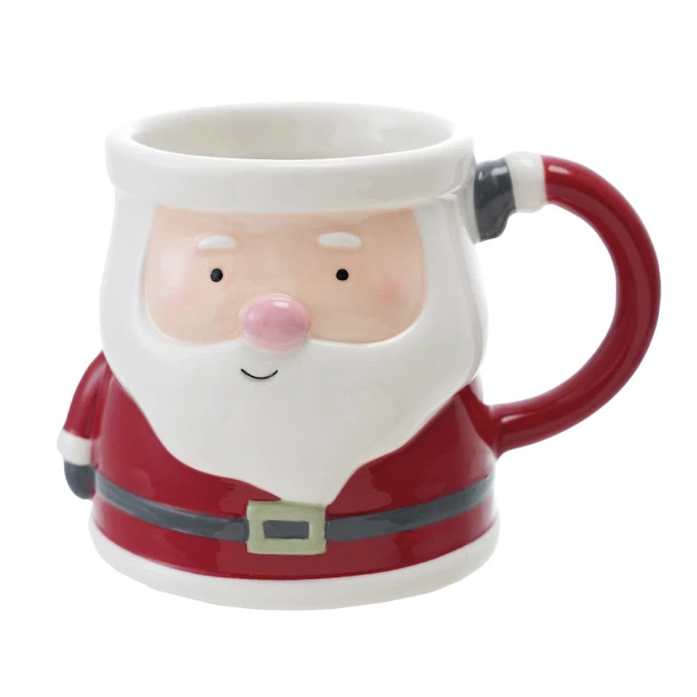 Red & White Ceramic Santa Mug — alternate view 2