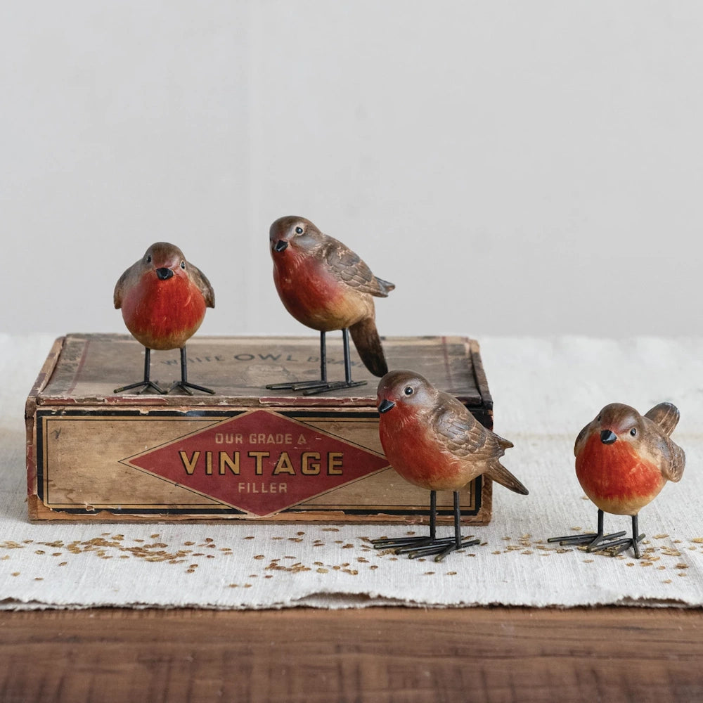 Resin Bird with Metal Legs
