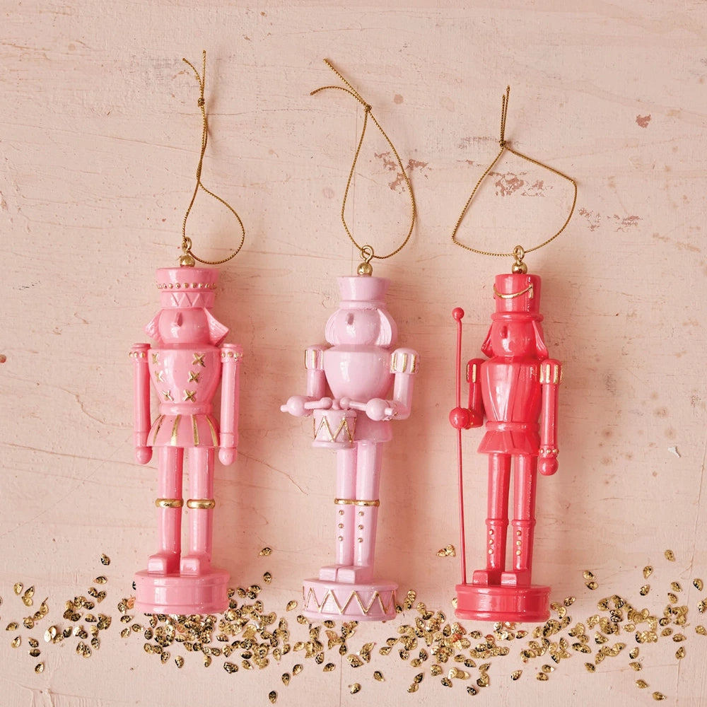 Resin Nutcracker Ornament with Gold Color Accents