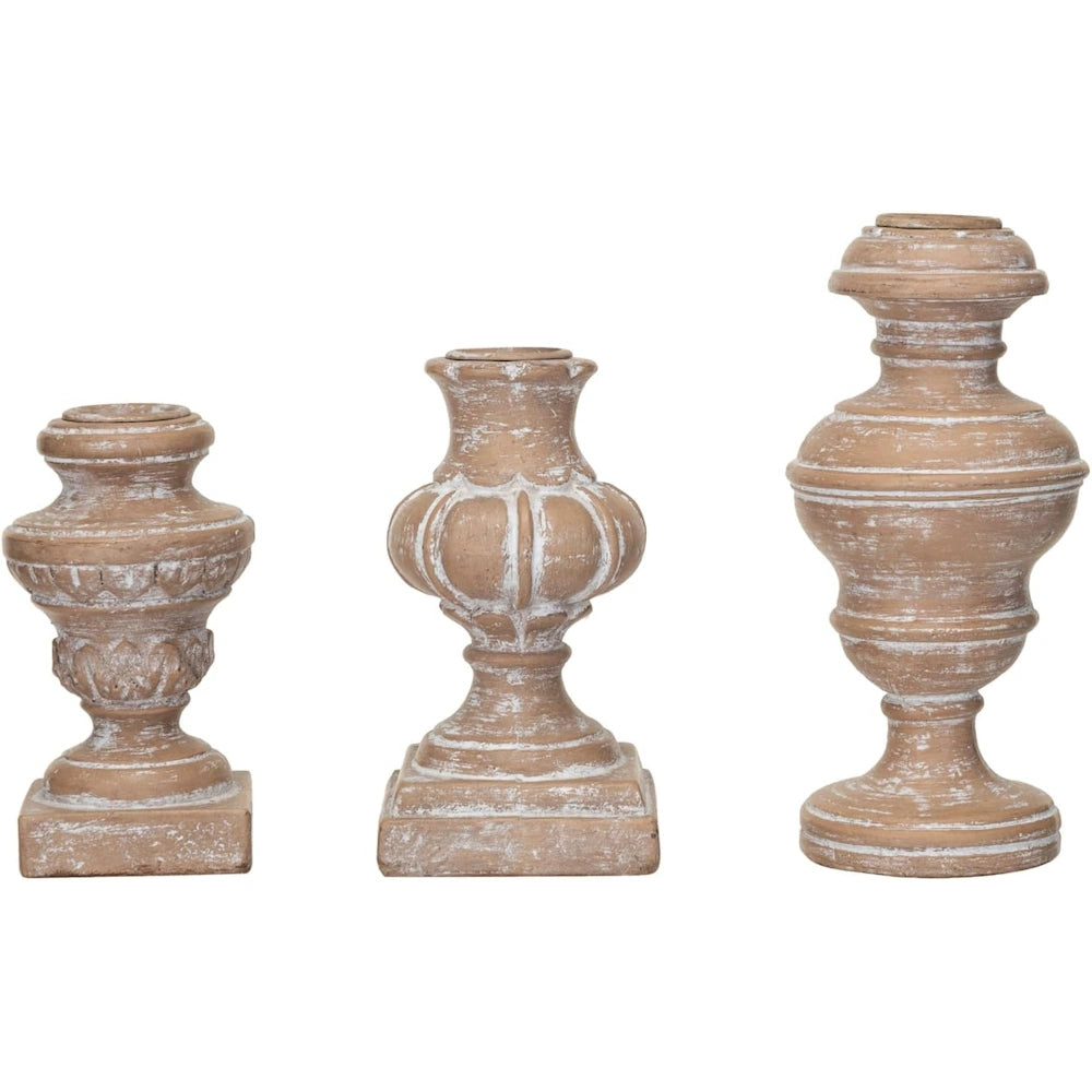 Set of 3 Resin Urn Shaped Taper Holders — alternate view 2