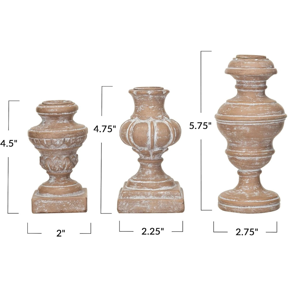 Set of 3 Resin Urn Shaped Taper Holders — alternate view 4