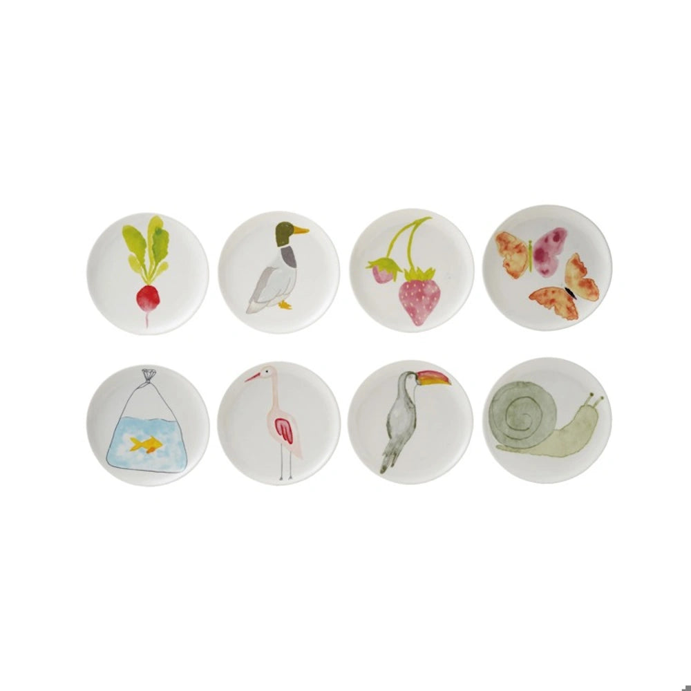 Round Stoneware Plate with Animal Multi Color — alternate view 2