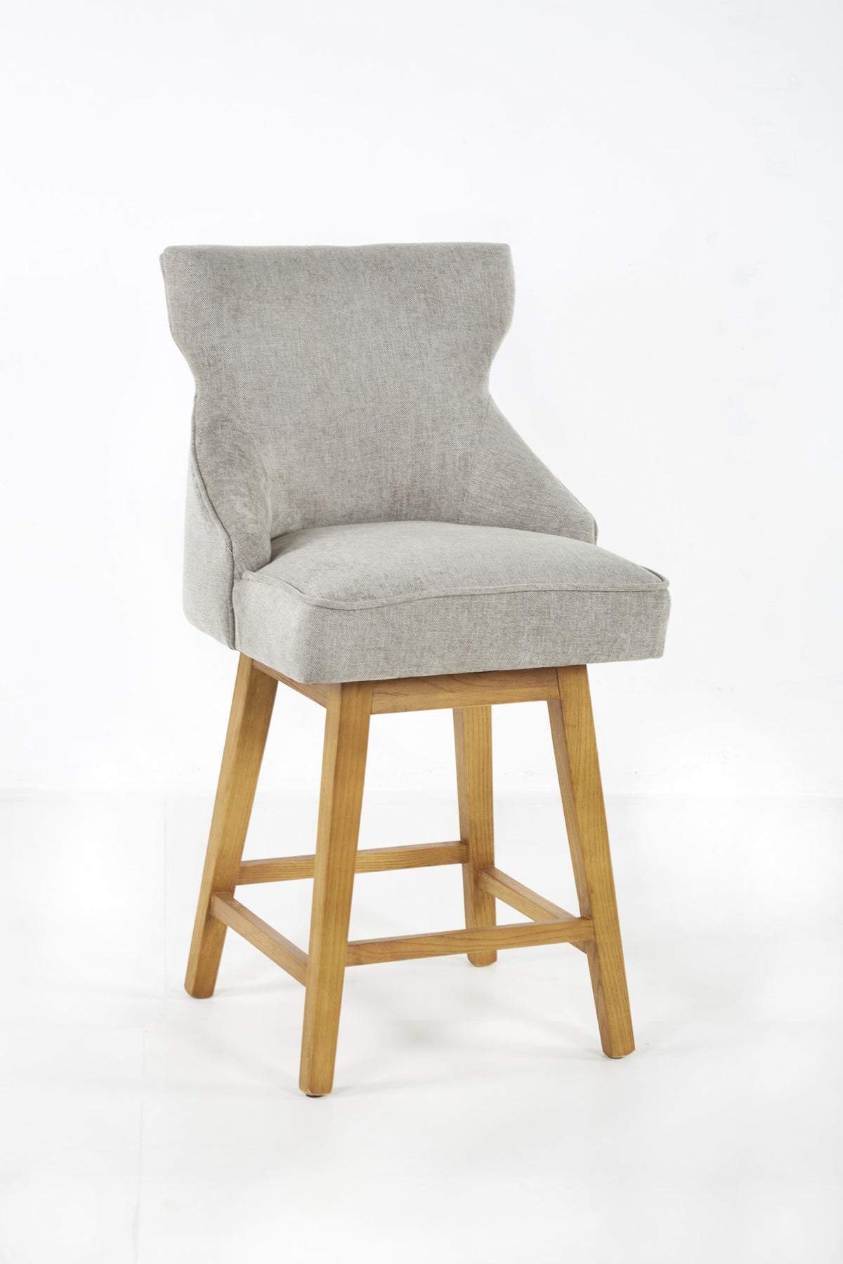 Lucy Swivel Counter Stool Natural / Anew Grey — alternate view 2
