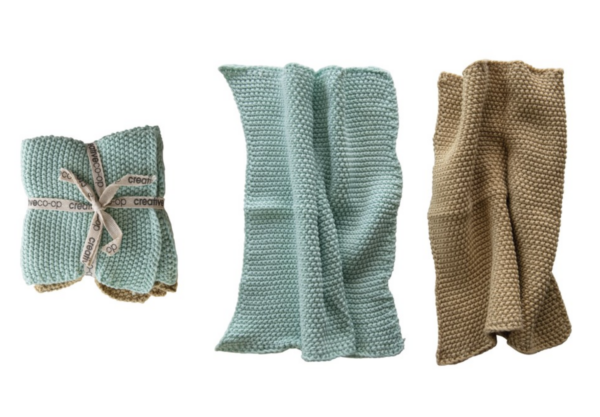 Cotton Knit Dish Cloths, 2 Colors, Set of 2 — alternate view 2