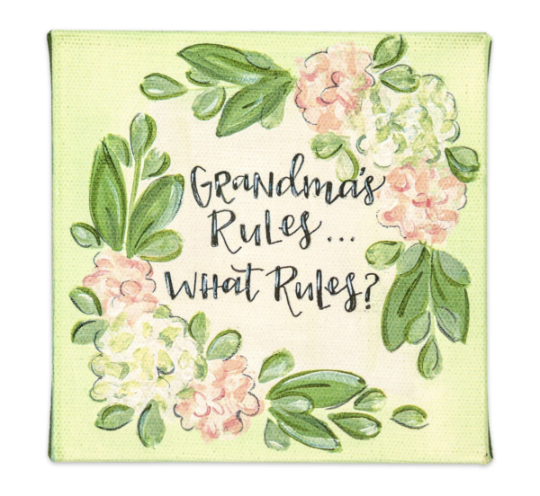 Grandma's Rules Miniature Canvas Sign — alternate view 2