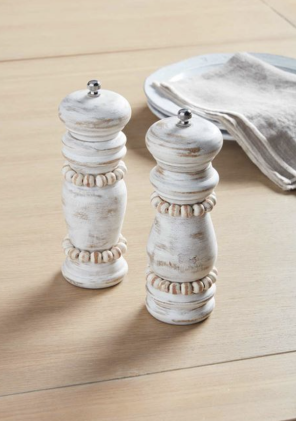 White Beaded Grinder Set — alternate view 3