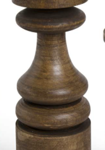 Medium Brown Mango Wood Chunky Candleholder — alternate view 2