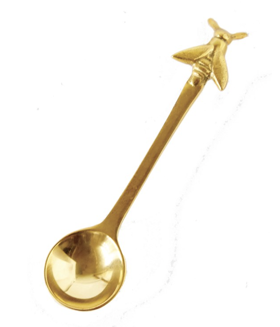 5"L Brass Spoon w/ Bee — alternate view 2