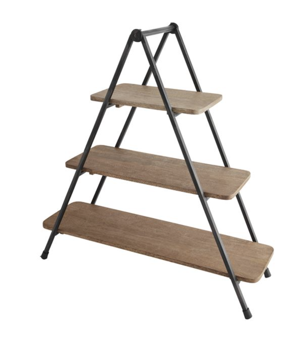 Three Tier Wood Server Stand — alternate view 3