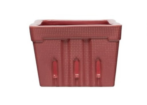 Red Textured Stoneware Berry Basket — alternate view 2