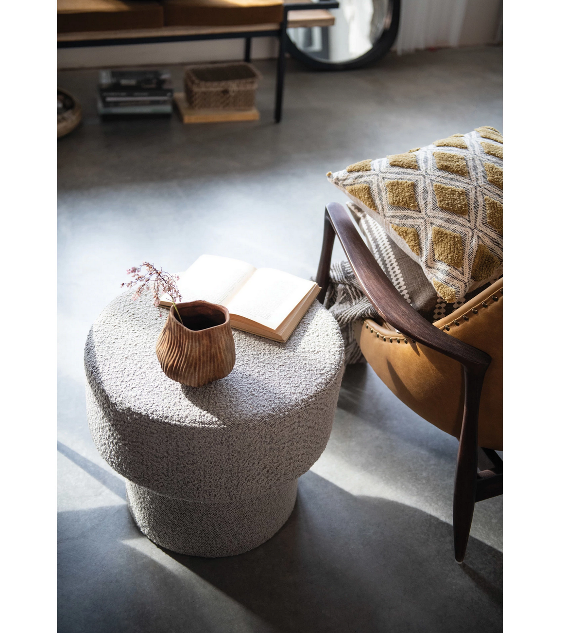 Distressed Terracotta Planter with Embossed Lines — alternate view 3