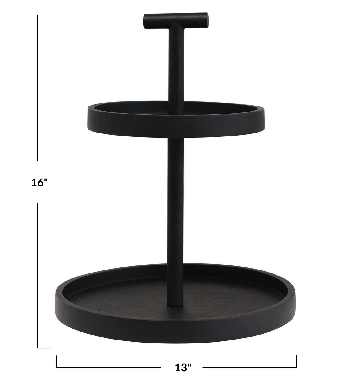 Mango Wood 2-Tier Tray with Handle — alternate view 2