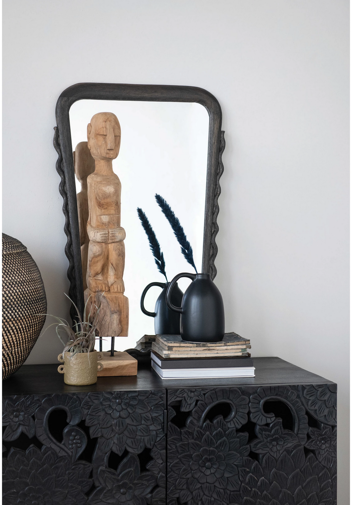 Hand-Carved Teakwood Root Figure on Stand — alternate view 3