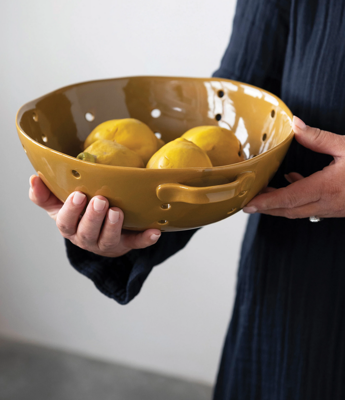 Stoneware Colander with Handles — alternate view 2